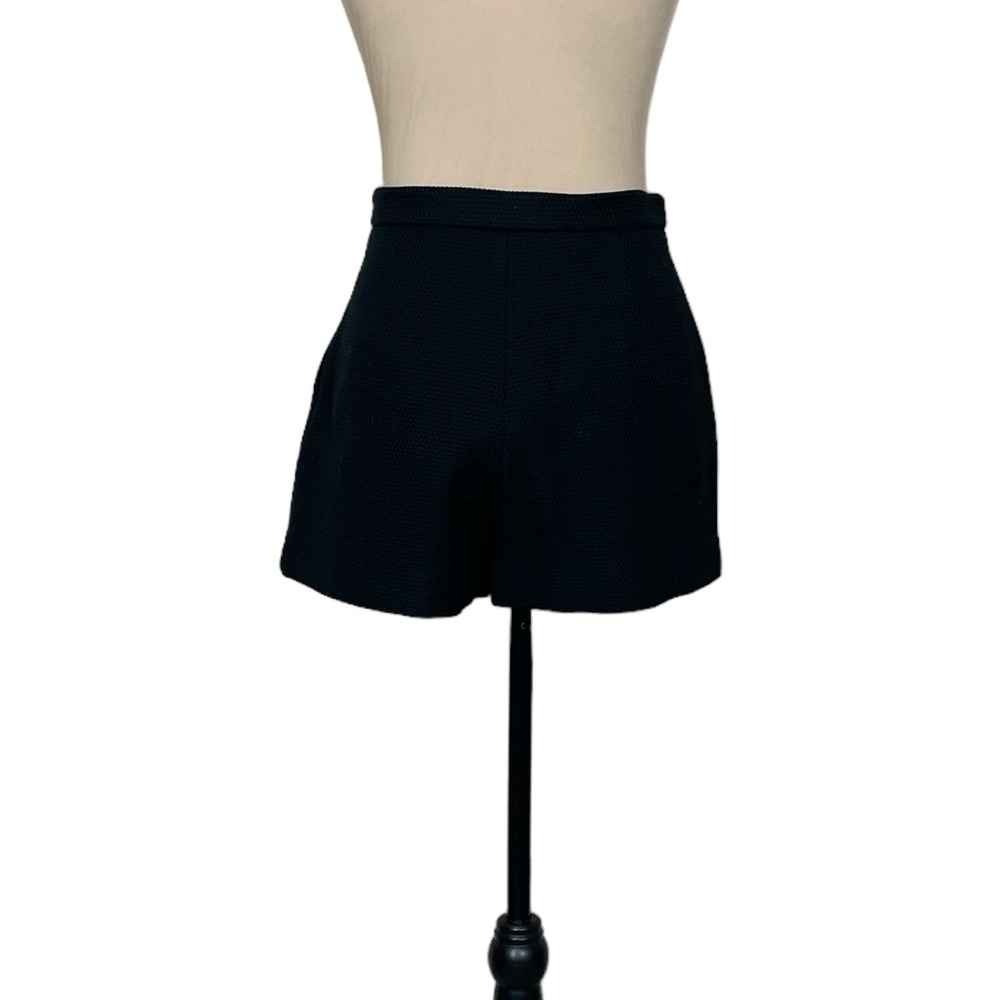 EUC Sandro Paris Black Textured High Waist Side Zipper Shorts Size 38 (E-1) - Picture 3 of 8